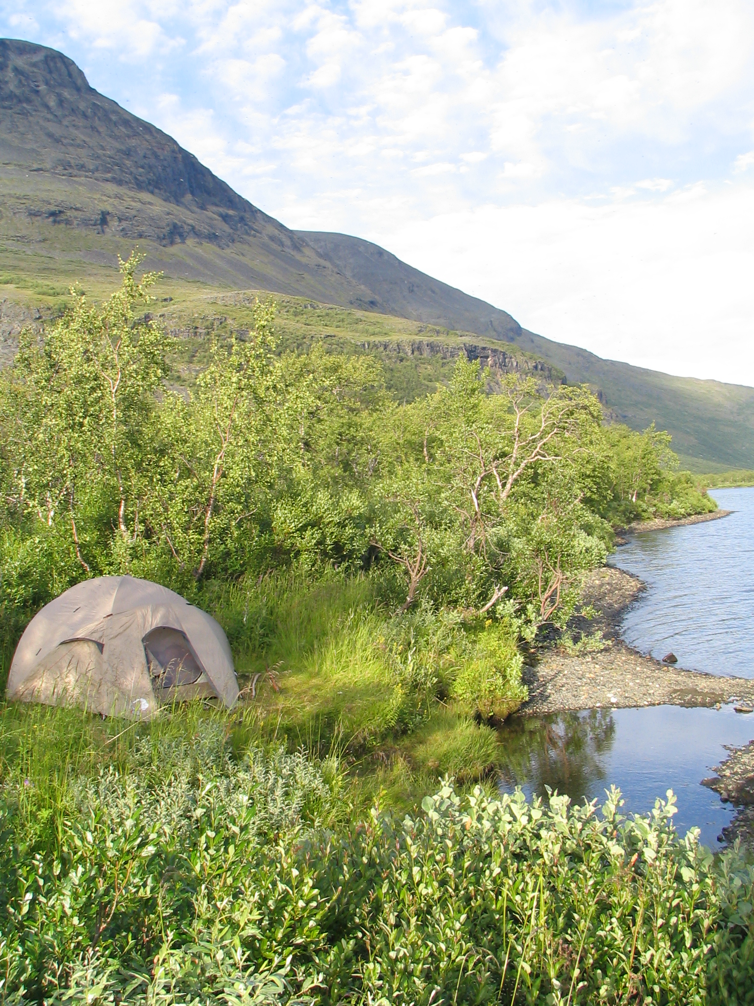 Our camping spot at Tarrekaise